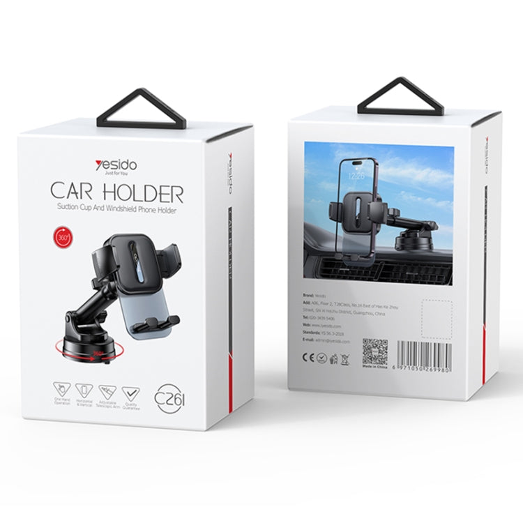 Yesido C261 Suction Cup Type Telescopic Car Phone Holder