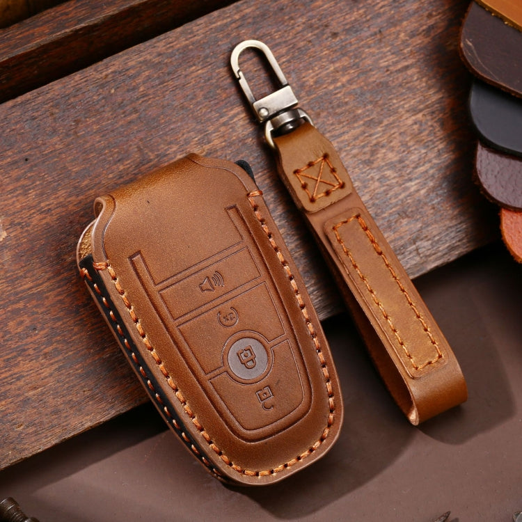 For Ford F-150 4-button C072 Car Key Leather Protective Case