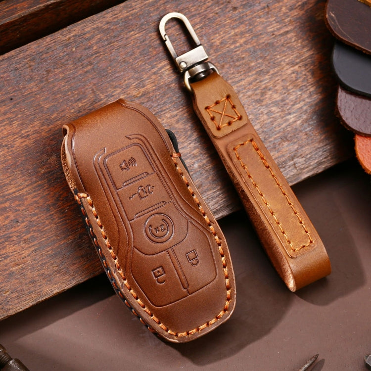 For Ford F-150 3-button C074 Car Key Leather Protective Case