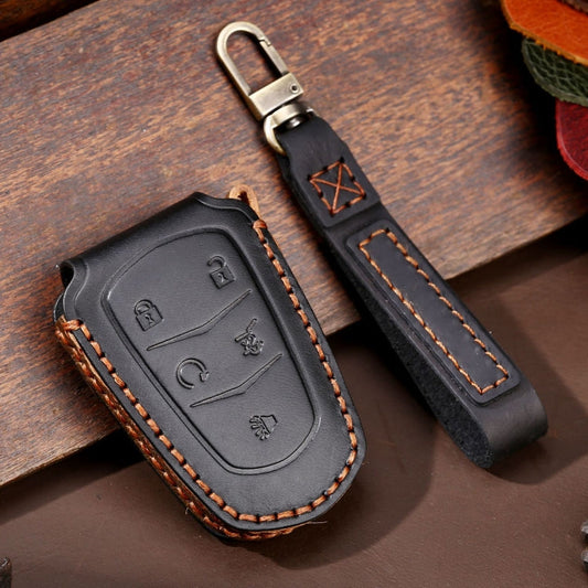 For Cadillac / CT5 / CT6 / XT6 5-button C087 Car Key Leather Protective Case