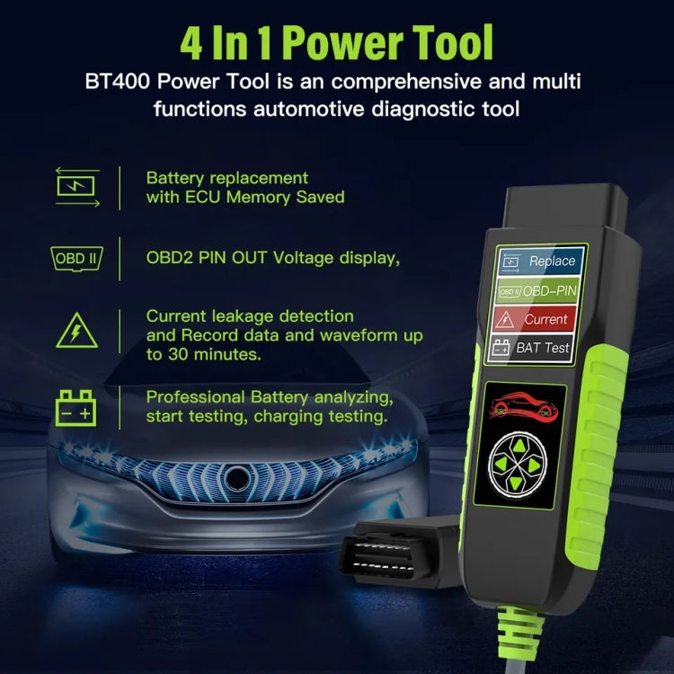 TopDiag BT400 4 in 1 Car Battery Intelligent Analyzer Diagnostic Instrument