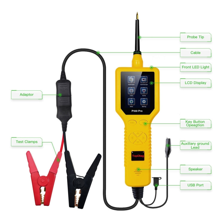 TopDiag P100 Pro Car Circuit Intelligent Analyzer Diagnostic Instrument