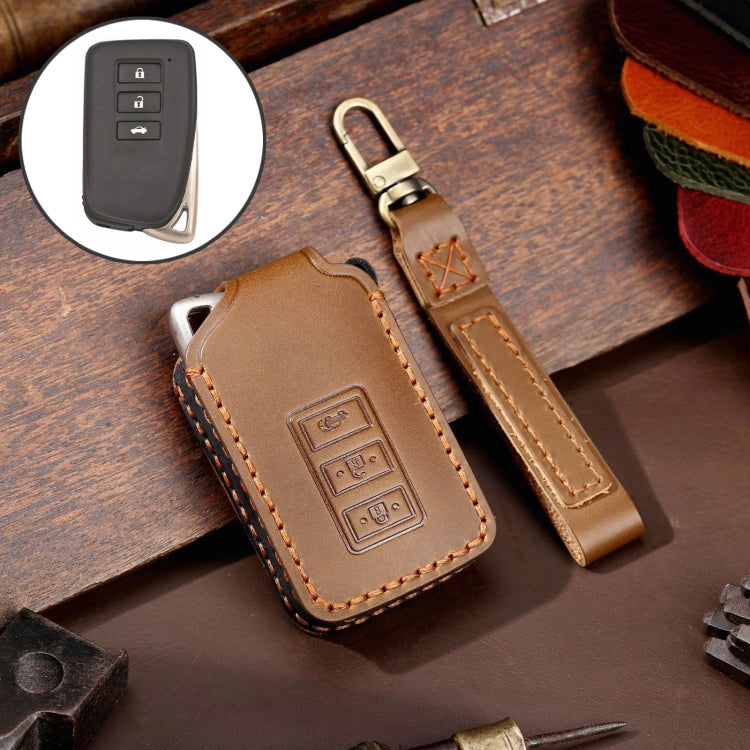 For Lexus 3-button Hallmo Car Cowhide Leather Key Protective Cover Key Case