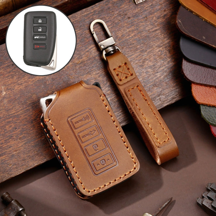 For Lexus 4-button Hallmo Car Cowhide Leather Key Protective Cover Key Case