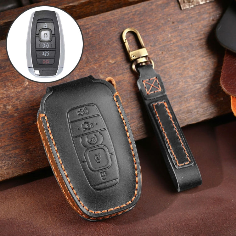 For Lincoln Hallmo Car Cowhide Leather Key Protective Cover Key Case