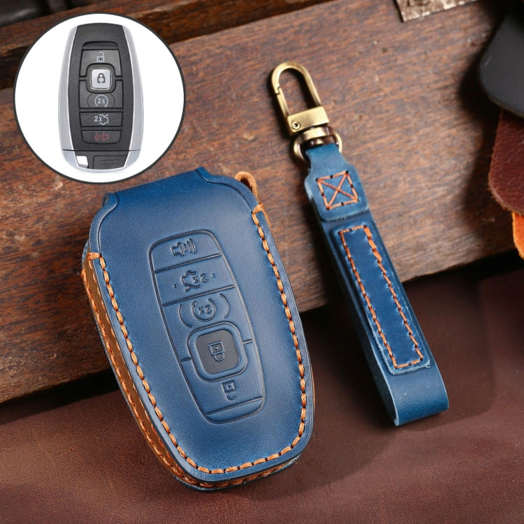 For Lincoln Hallmo Car Cowhide Leather Key Protective Cover Key Case