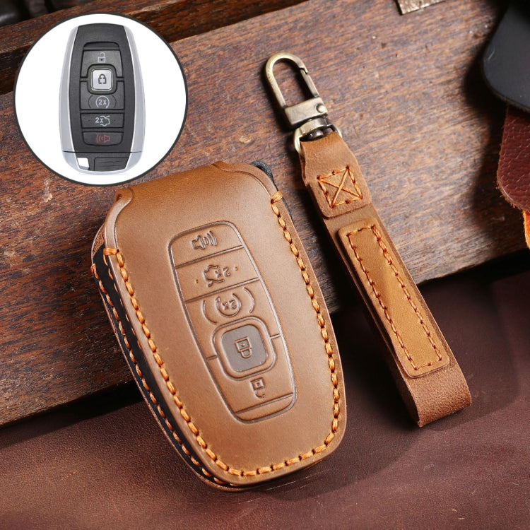 For Lincoln Hallmo Car Cowhide Leather Key Protective Cover Key Case