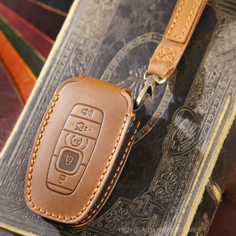 For Lincoln Hallmo Car Cowhide Leather Key Protective Cover Key Case