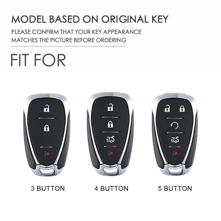 For Chevrolet 3-button Hallmo Car Cowhide Leather Key Protective Cover Key Case