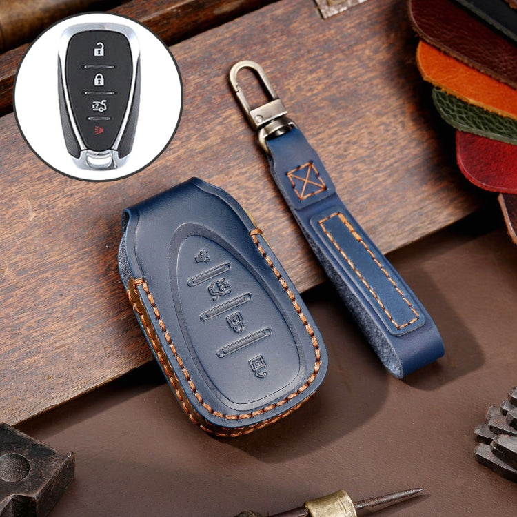 For Chevrolet 4-button Hallmo Car Cowhide Leather Key Protective Cover Key Case ÎҵÄÉ̵ê