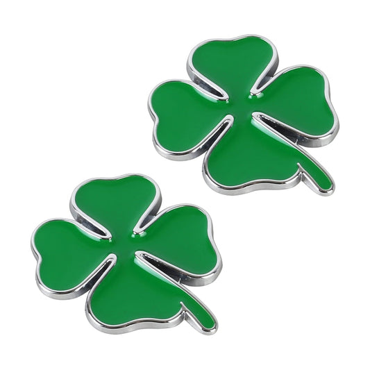 2pcs Four Leaf Clover Luck Symbol Badge Labeling Sticker Styling Car Decoration, Size: 2x2x0.2cm