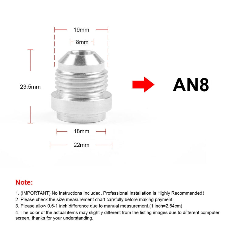 AN8 Car Oil Pipe Joint Breathable Pot Connector