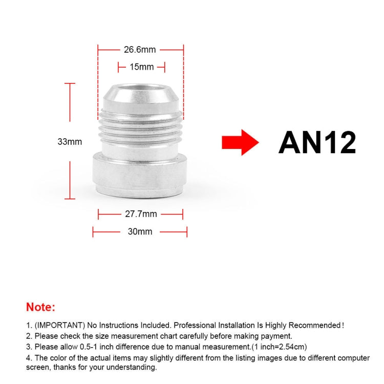 AN12 Car Oil Pipe Joint Breathable Pot Connector