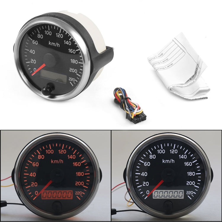 Car Modified 85mm 2 in 1 LCD Instrument Speedometer + Odometer