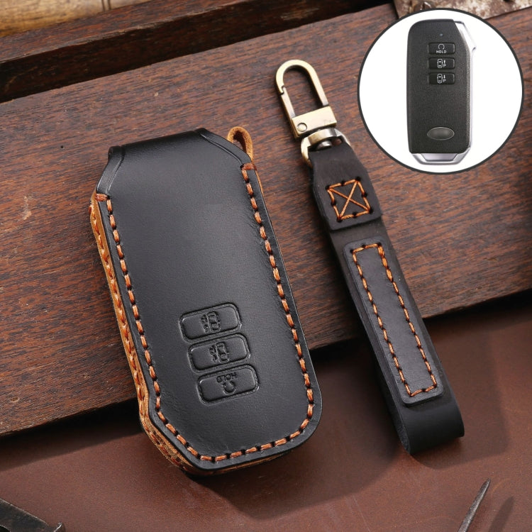 For Kia 3-button Hallmo Car Cowhide Leather Key Protective Cover Key Case ÎҵÄÉ̵ê