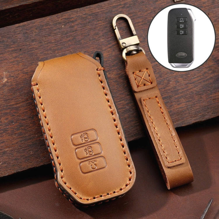 For Kia 3-button Hallmo Car Cowhide Leather Key Protective Cover Key Case ÎҵÄÉ̵ê