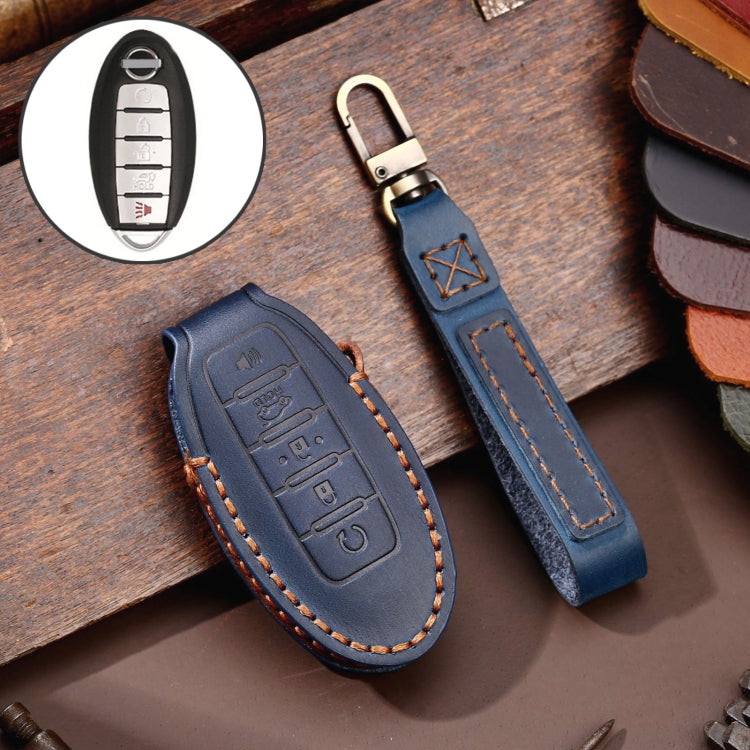 For Nissan 5-button Horn Hallmo Car Cowhide Leather Key Protective Cover Key Case ÎҵÄÉ̵ê