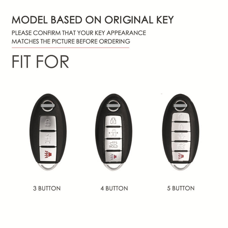 For Nissan 5-button Horn Hallmo Car Cowhide Leather Key Protective Cover Key Case