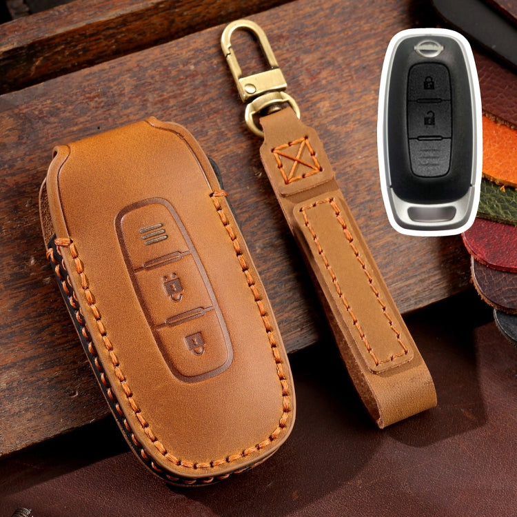 For Nissan Teana / Ariya 2-button Hallmo Car Cowhide Leather Key Protective Cover Key Case ÎҵÄÉ̵ê