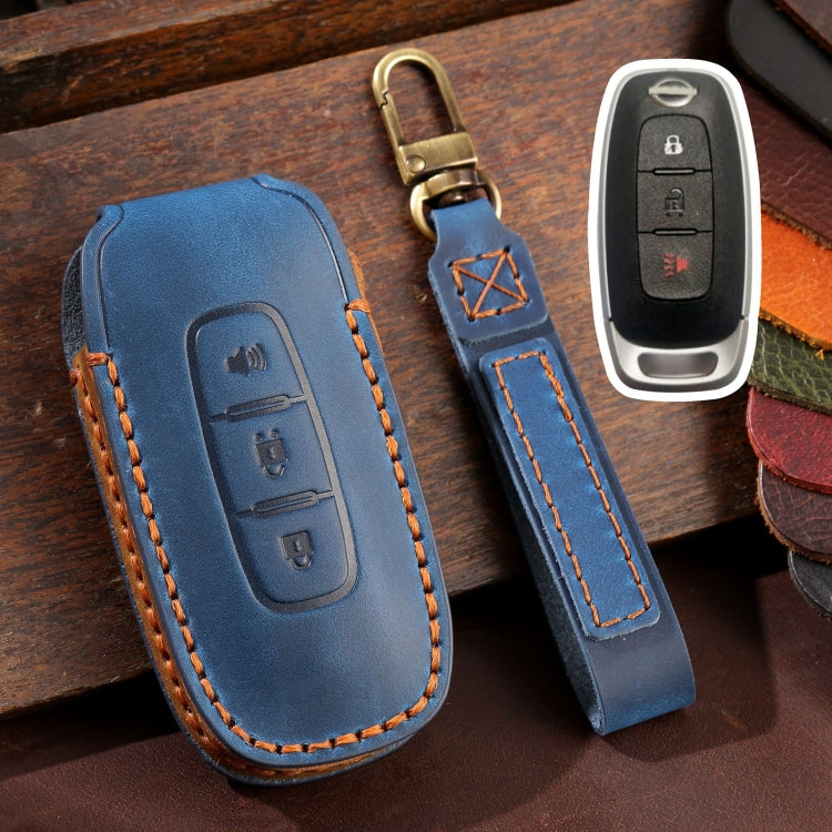 For Nissan Teana / Ariya 3-button Horn Hallmo Car Cowhide Leather Key Protective Cover Key Case ÎҵÄÉ̵ê