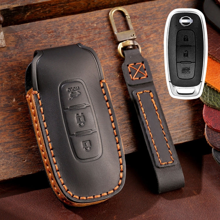 For Nissan Teana / Ariya 3-button Tail Box Hallmo Car Cowhide Leather Key Protective Cover Key Case ÎҵÄÉ̵ê