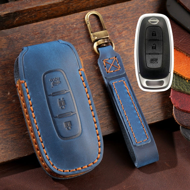 For Nissan Teana / Ariya 3-button Tail Box Hallmo Car Cowhide Leather Key Protective Cover Key Case ÎҵÄÉ̵ê