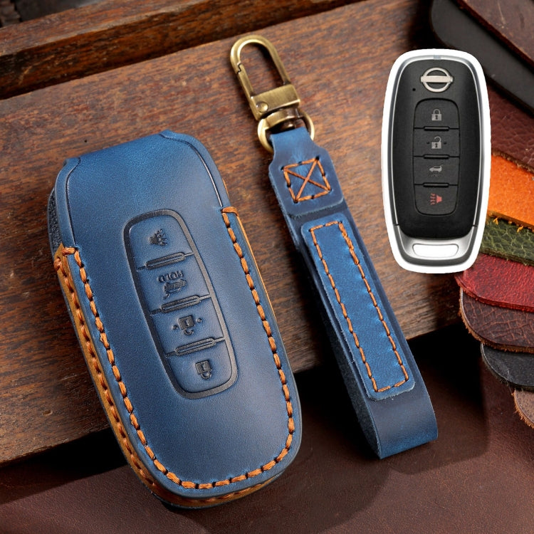 For Nissan Teana / Ariya 4-button Horn Hallmo Car Cowhide Leather Key Protective Cover Key Case ÎҵÄÉ̵ê