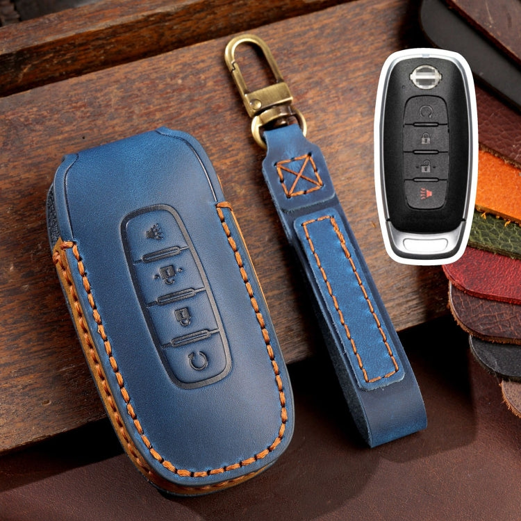 For Nissan Teana / Ariya 4-button Start Hallmo Car Cowhide Leather Key Protective Cover Key Case ÎҵÄÉ̵ê