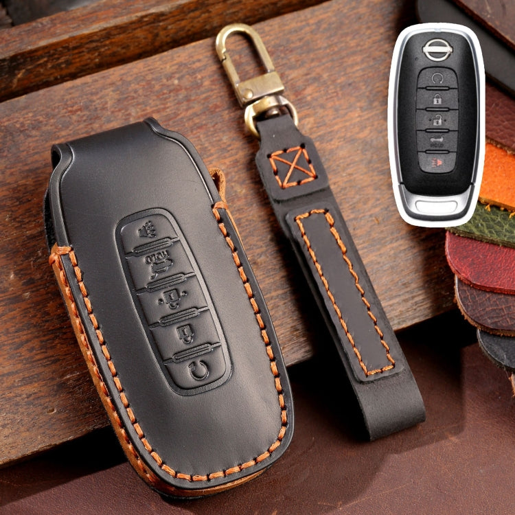 For Nissan Teana / Ariya 5-button Start Hallmo Car Cowhide Leather Key Protective Cover Key Case ÎҵÄÉ̵ê