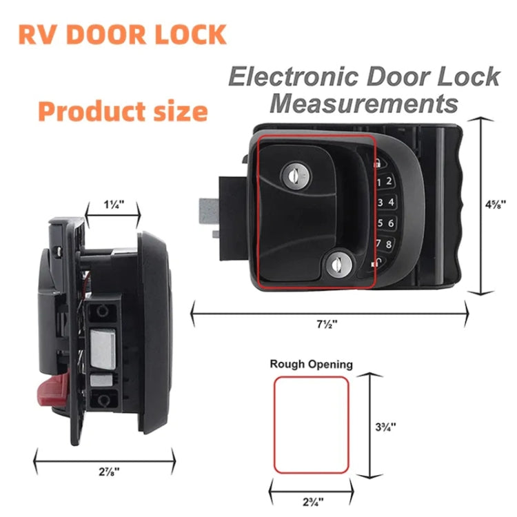 RV Intelligent Remote Control Electronic Password Lock RV Door Lock Modification Accessories