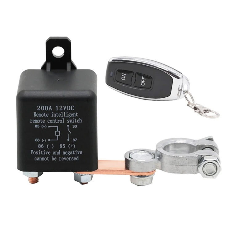 ZL180 12V 200A Car Relay Remote Rireless Battery Isolator with Battery Clip x 2 & Remote Control x 2