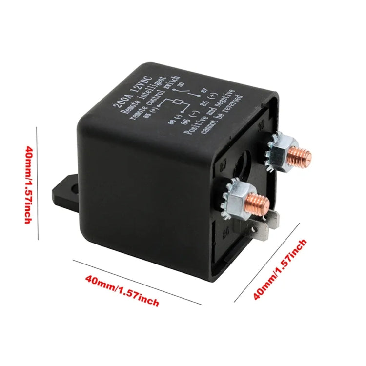 ZL180 12V 200A Car Relay Remote Rireless Battery Isolator with Battery Clip x 2 & Remote Control x 2