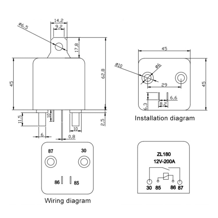 12V 200A Car Start Relay with Accessories