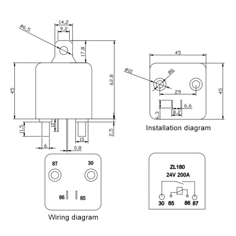 24V 200A Car Start Relay with Accessories