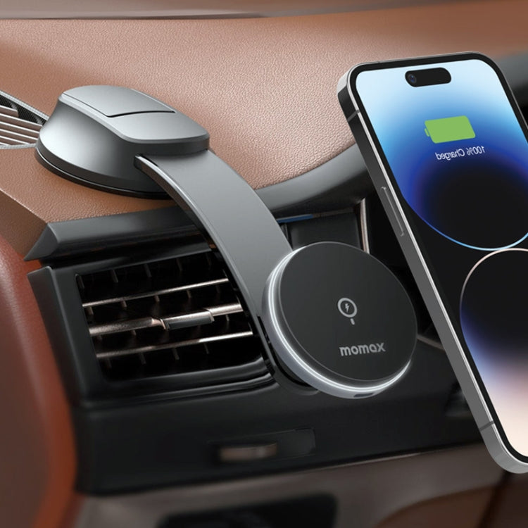 MOMAX CM25B Magnetic Wireless Charger Car Suction Cup Phone Holder ÎҵÄÉ̵ê