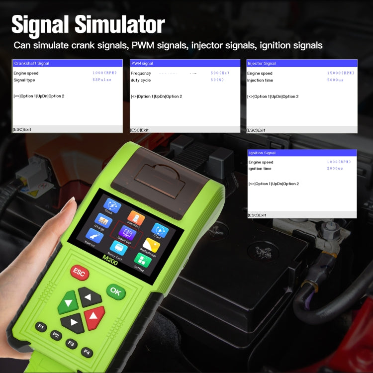 JDiag M200 8V-30V OBD Motorcycles Diagnostic Instrument with Data Printing