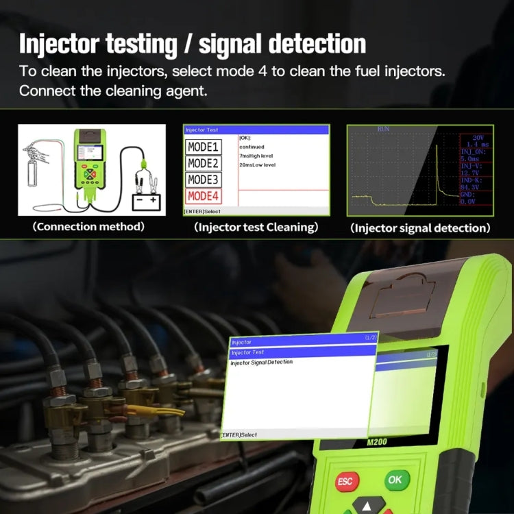 JDiag M200 8V-30V OBD Motorcycles Diagnostic Instrument with Data Printing