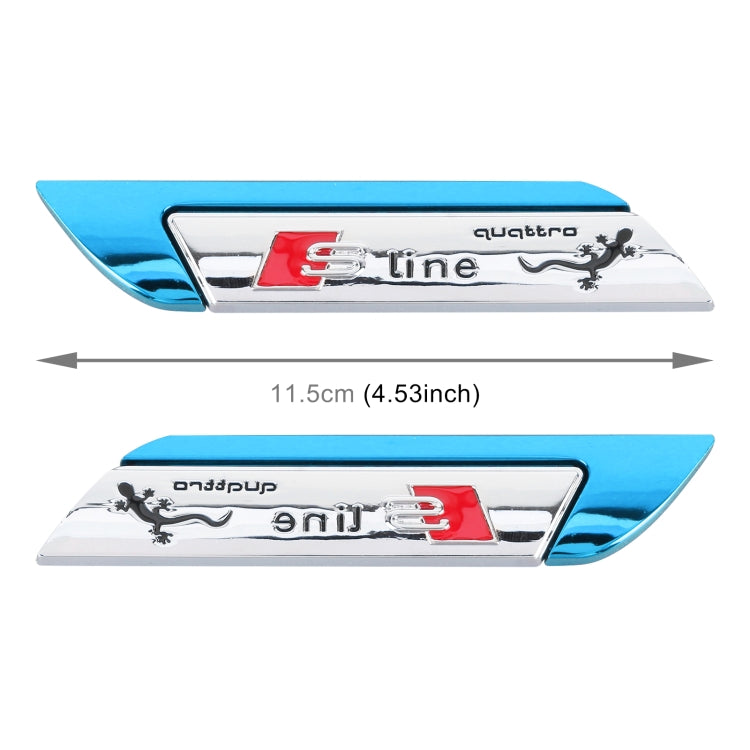 1 Pair Car S Line Personalized Aluminum Alloy Decorative Stickers, Size: 11.5 x 2.5 x 0.5cm