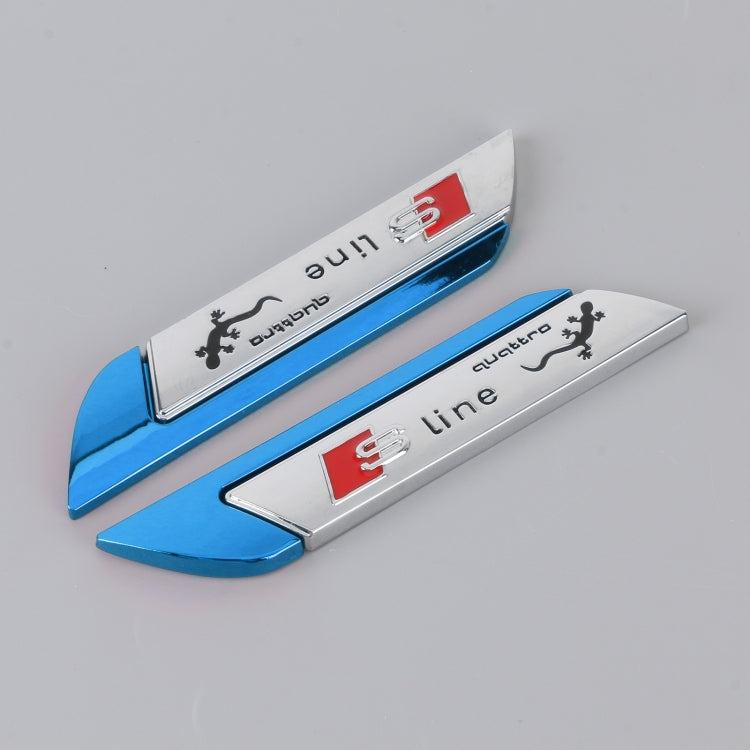 1 Pair Car S Line Personalized Aluminum Alloy Decorative Stickers, Size: 11.5 x 2.5 x 0.5cm