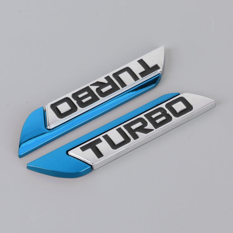 1 Pair Car Turbo Personalized Aluminum Alloy Decorative Stickers, Size: 11.5 x 2.5 x 0.5cm