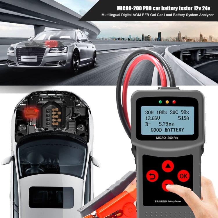 MICRO-200 PRO Car Battery Tester Battery Internal Resistance Life Analyzer, Nordic Version