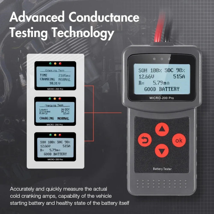 MICRO-200 PRO Car Battery Tester Battery Internal Resistance Life Analyzer, Nordic Version