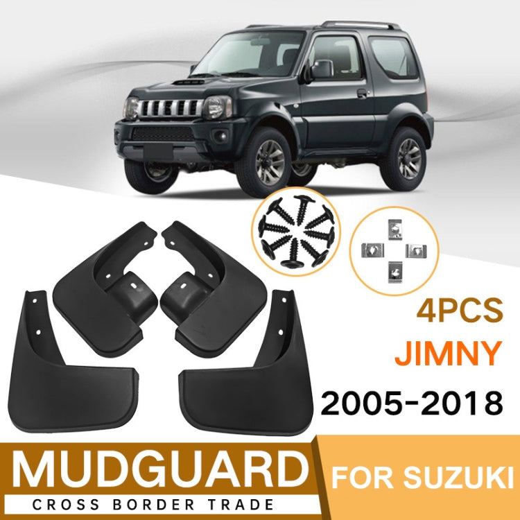 For Suzuki Jimny 2005-2018 4pcs/Set Car Auto Soft Plastic Splash Flaps Fender Guard ÎҵÄÉ̵ê