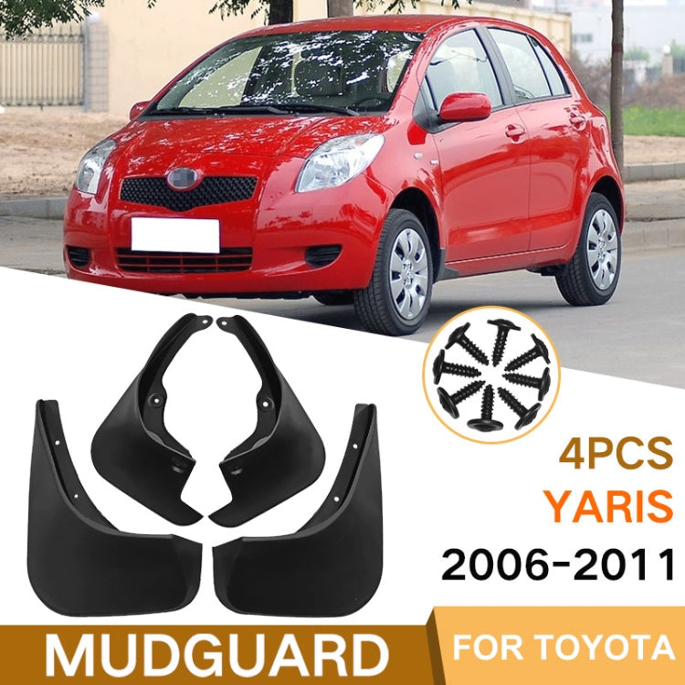 For Toyota Yaris 2006-2011 4pcs/Set Car Auto Soft Plastic Splash Flaps Fender Guard ÎҵÄÉ̵ê