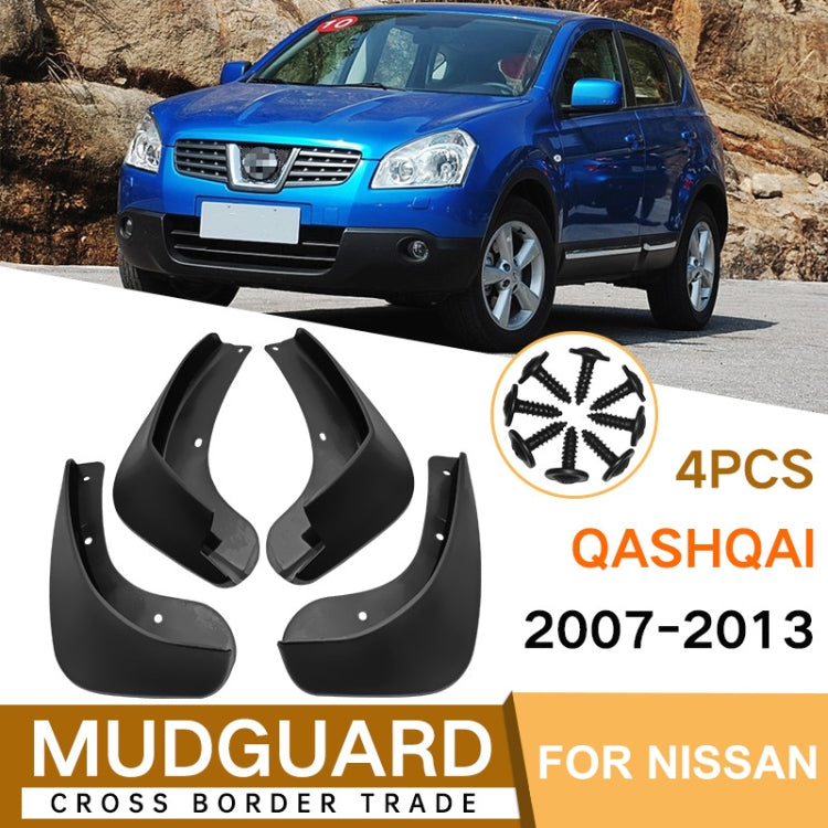 For Nissan Qashqai J10 2007-2013 4pcs/Set Car Auto Soft Plastic Splash Flaps Fender Guard ÎҵÄÉ̵ê