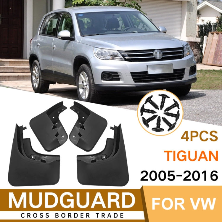 For Volkswagen Tiguan 2005-2016 4pcs/Set Car Auto Soft Plastic Splash Flaps Fender Guard ÎҵÄÉ̵ê