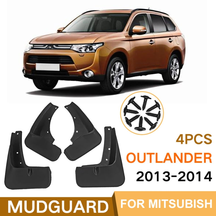 For Mitsubishi Outlander 2013-2014 4pcs/Set Car Auto Soft Plastic Splash Flaps Fender Guard ÎҵÄÉ̵ê