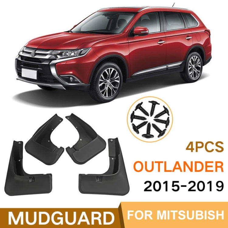 For Mitsubishi Outlander 2015-2019 4pcs/Set Car Auto Soft Plastic Splash Flaps Fender Guard ÎҵÄÉ̵ê