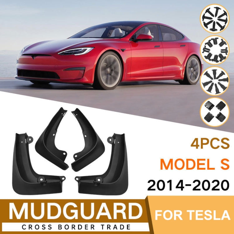 For TESLA MODEL S 2014-2020 4pcs/Set Car Auto Soft Plastic Splash Flaps Fender Guard ÎҵÄÉ̵ê