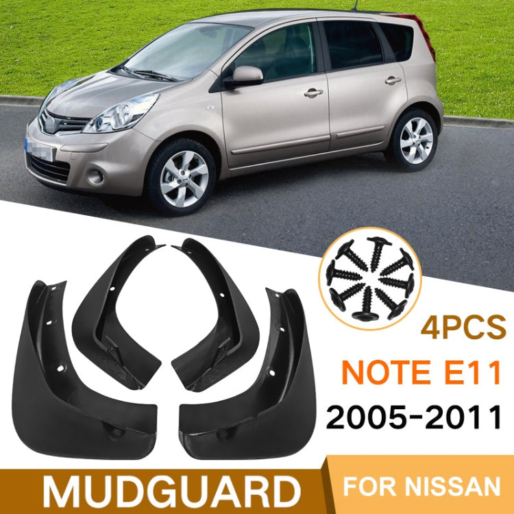 For Nissan Note E11 / LIVINA 2005-2009 4pcs/Set Car Auto Soft Plastic Splash Flaps Fender Guard ÎҵÄÉ̵ê